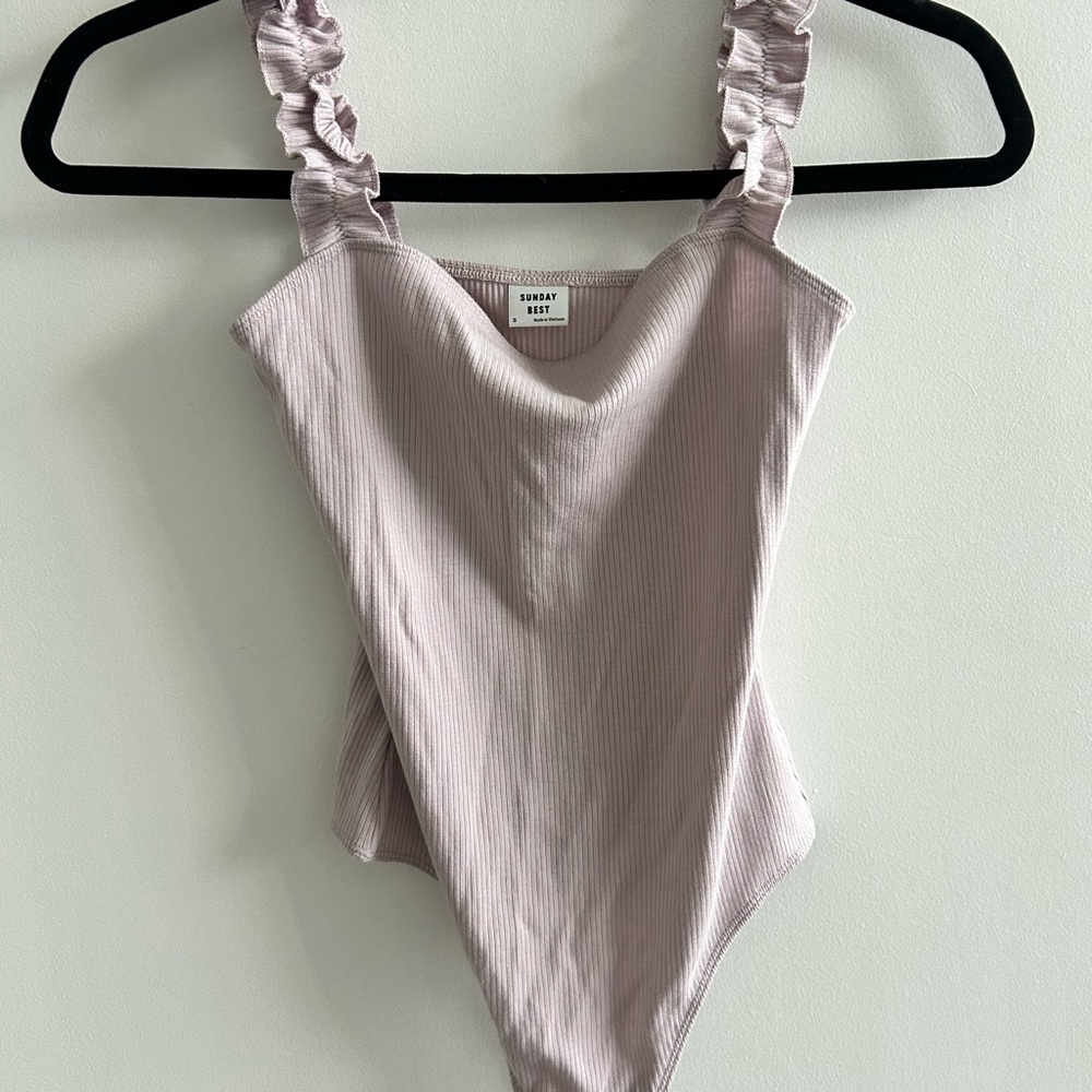 Sunday Best Purple Ruffled Bodysuit
